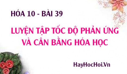 Bài tập luyện tập về Tốc độ phản ứng và Cân bằng hóa học - Hóa 10 bài 39